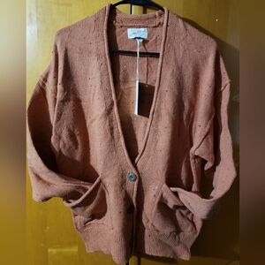 Universal Thread Speckled Knit Cardigan in Rust